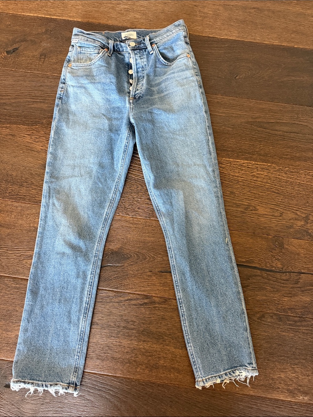 Citizens Of Humanity Light Blue High-Rise Straight Jeans